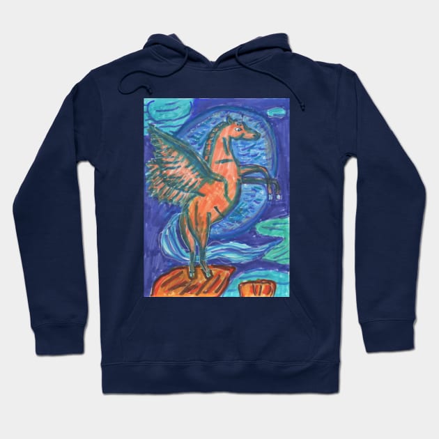 Mythical Horse Pegasus Hoodie by Mila-Ola_Art